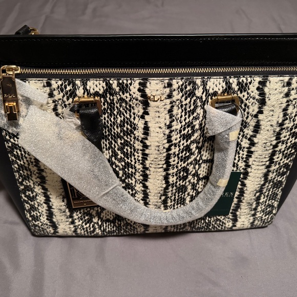 Ralph Lauren Large Convertible Snake Design Satchel - Picture 2 of 12